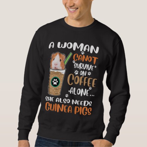 Funny Coffee Guinea Pigs Woman Sweatshirt