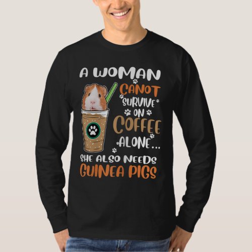 Funny Coffee Guinea Pigs Woman T_Shirt