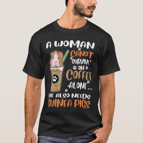 Funny Coffee Guinea Pigs Woman T_Shirt