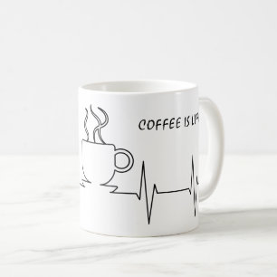 Funny Coffee is Life EKG Coffee Mug
