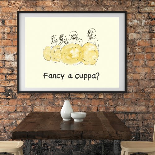 Funny Coffee Joke Sketch Poster