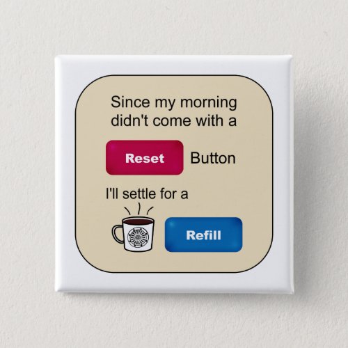 Funny Coffee Jokes Refill Reset Button Saying