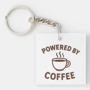 Funny Coffee Keychain – “Powered by Coffee”