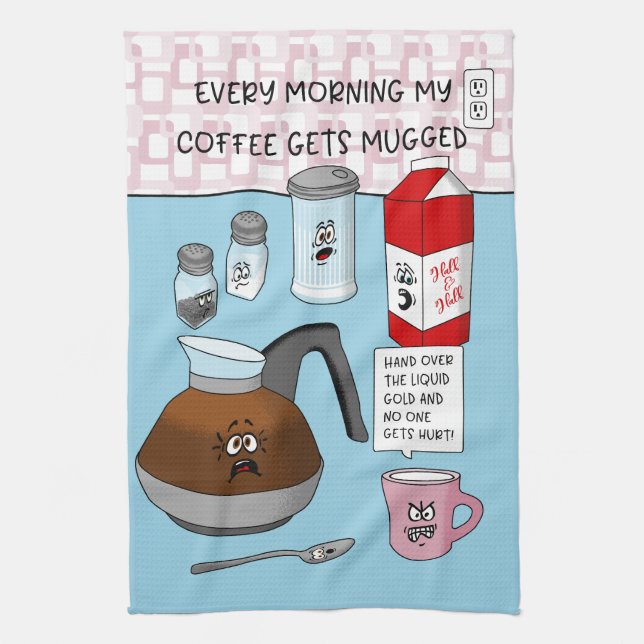Funny Coffee Kitchen Towel (Vertical)