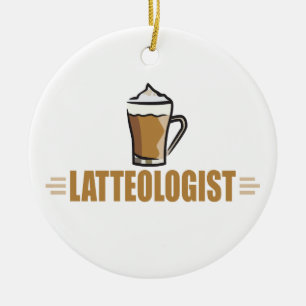 Funny Coffee Latte Ceramic Ornament