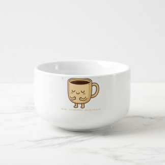 Funny Coffee Lover Cartoon Design Soup Mug