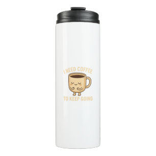 Funny Coffee Lover Cartoon Design Thermal Tumbler