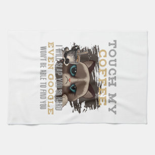 Funny Coffee Lover - Cat Humour Kitchen Towel