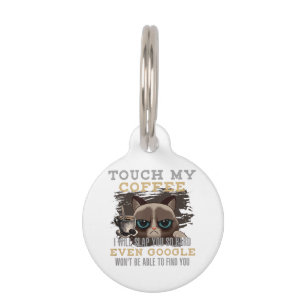 Funny Coffee Lover - Cat Humour Pet ID Tag