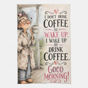 Funny Coffee Lover Farmhouse Kitchen Towel – Good