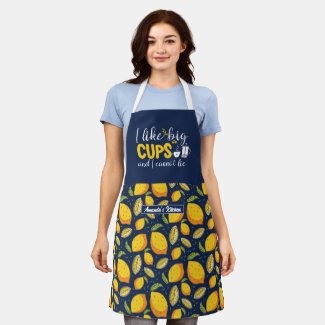 Funny Coffee Lover I Like Big Cups Lemon Pattern