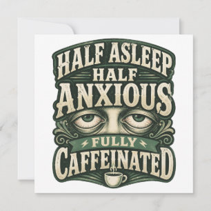 Funny Coffee Lover Retro Design Invitation