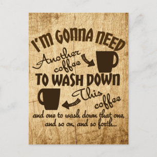 Funny Coffee Lover's Caffeine Typography Postcard