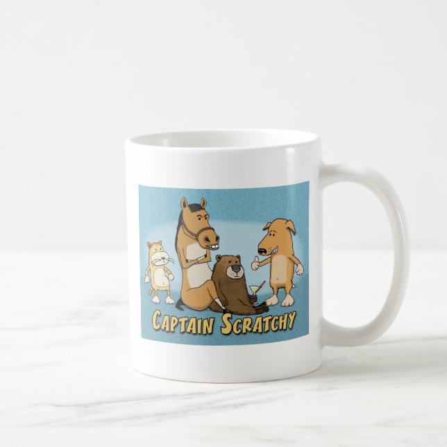 Funny coffee mug: Captain Scratchy Coffee Mug (Right)