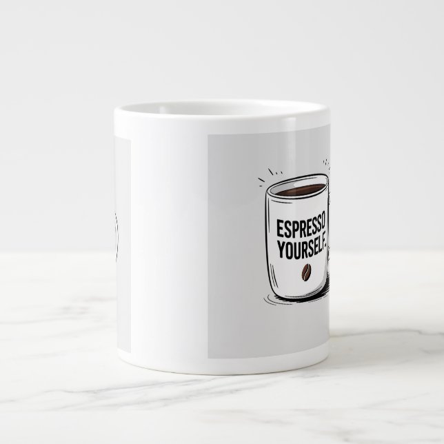 Funny Coffee Mug – "Espresso Yourself" Quote – Gif (Front)