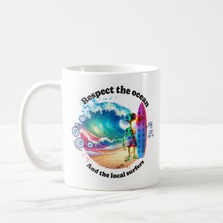 Funny coffee mug et respect ocean (white)
