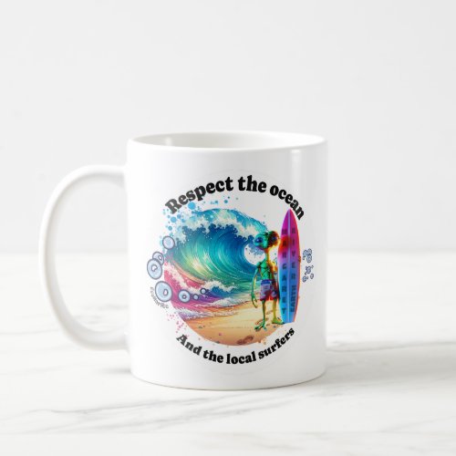 Funny coffee mug et respect ocean white