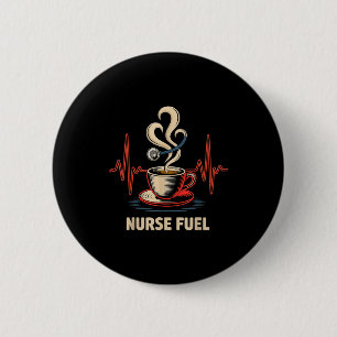 Funny Coffee Nurse Ekg Nurses Energy Caffeine Love Button