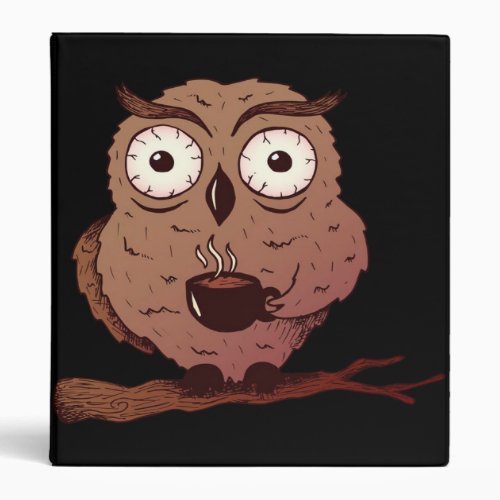 Funny Coffee Owl Caffeine_Cute Owl Throw Blanket 3 Ring Binder