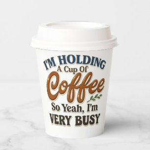 Funny Coffee Party Paper Cups with Lids