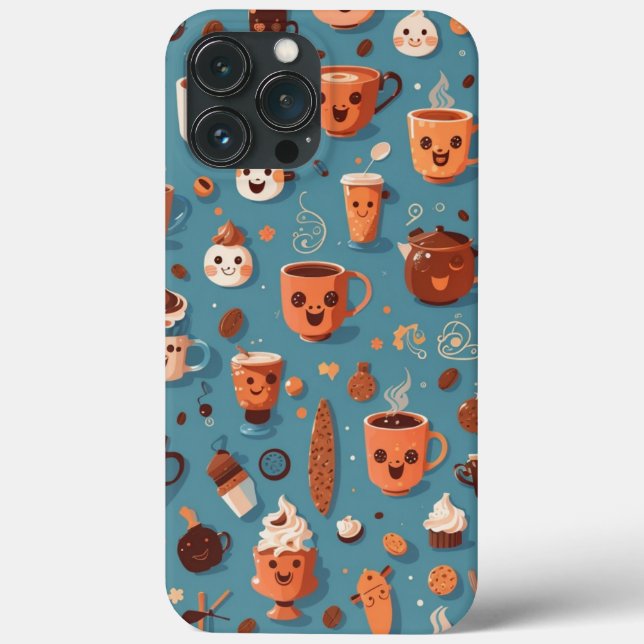 Funny Coffee Pattern Case-Mate iPhone Case (Back)