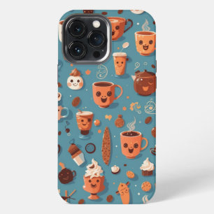 Funny Coffee Pattern iPhone 13 Pro Max Case