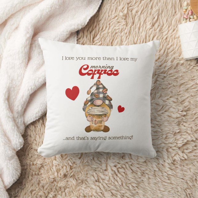 Funny Coffee Pillow – Gnome Valentine Gift (Blanket)