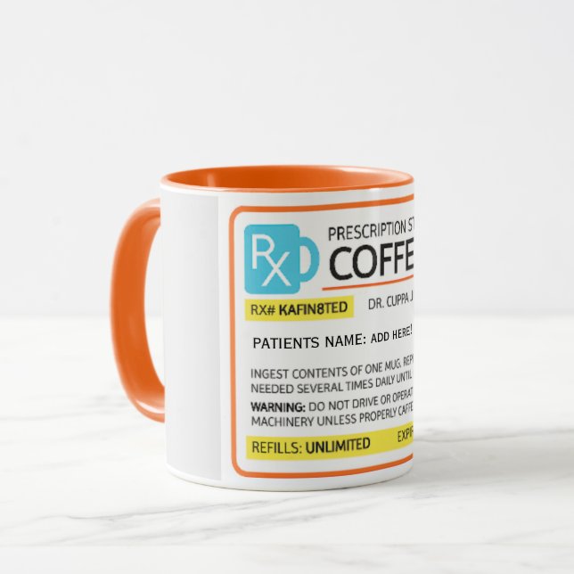 Funny Coffee Prescription Combo Mug (Front Left)