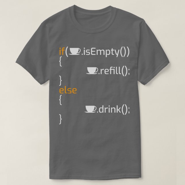 Funny Coffee Programming Joke I T-Shirt (Design Front)