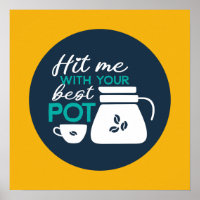 Funny Coffee Pun Typography Art Retro Color
