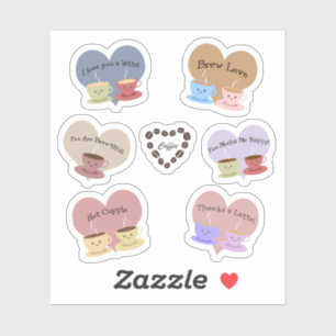 Funny Coffee Puns sticker set