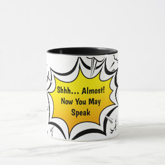 Funny Coffee Quote Comic Style Mug