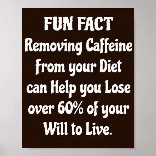 Funny Coffee Quote  Poster