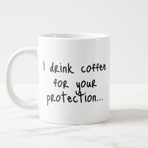Funny Coffee Quote Sarcastic Gift Idea Minimal Giant Coffee Mug