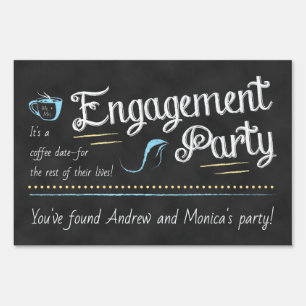 Funny Coffee Shop Engagement Party Sign