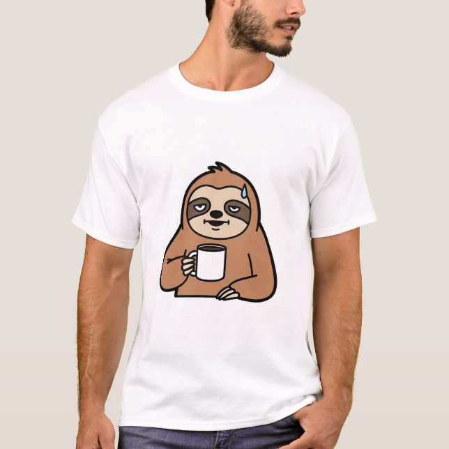 Funny Coffee Sloth T-Shirt | My Spirit Animal is a (Front)