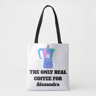 Funny Coffee Snob Custom Name Bright Sarcastic Tot Tote Bag