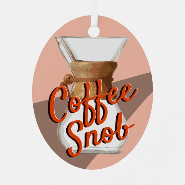 Funny Coffee Snob Pourover Hand Pour Best Barista Metal Ornament (Front)