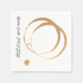 Funny Coffee Stain Book Club Party Cocktail Napkin
