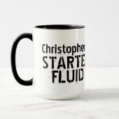 Funny Coffee Starter Fluid Personalized Name Mug (Left)