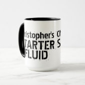 Funny Coffee Starter Fluid Personalized Name Mug (Front Left)