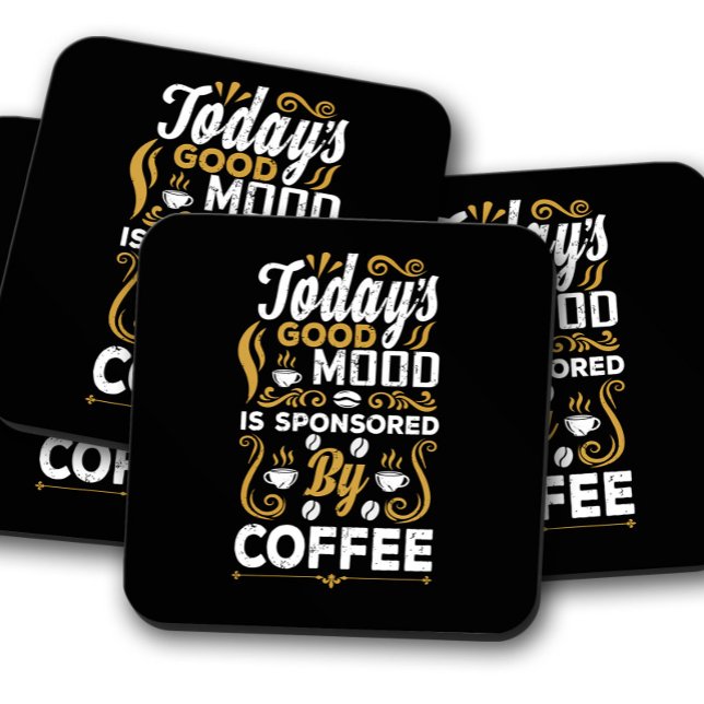 Funny Coffee "Today's Mood" | Humorous Coffee Set Beverage Coaster (Creator Uploaded)