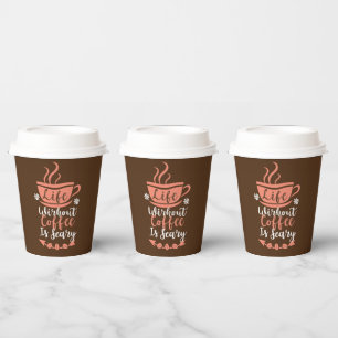 funny coffee word art paper cups