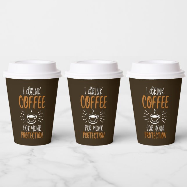 Funny coffee word art  paper cups (Multi)