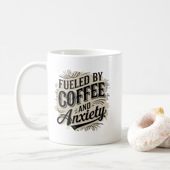 Funny coffee word art sarcasm  mug (With Donut)