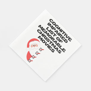 Funny Cognitive Christmas Movie List Napkins