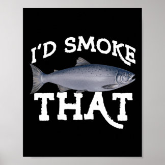 Funny Coho Salmon Fishing Saltwater Freshwater Ang Poster