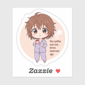 Funny Cold Coffee Mom Quote Sticker