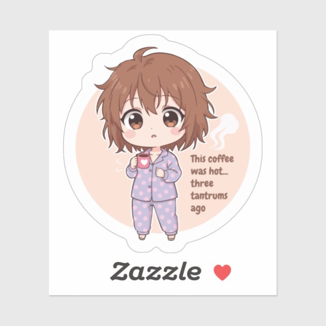 Funny Cold Coffee Mom Quote Sticker (Sheet)