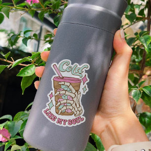 Funny Cold Like My Soul Coffee Quote Vinyl Sticker